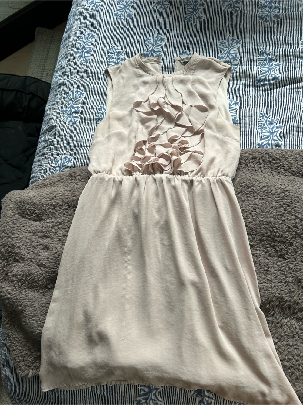 H&M Light Pink Ruffle Front Girls Dress